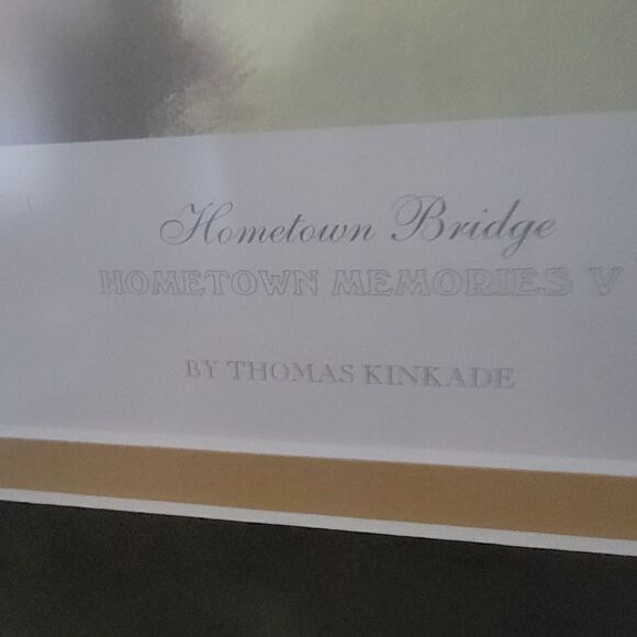 HOMETOWN BRIDGE, HOMETOWN MEMORIES V BY THOMAS KINKADE FRAMED AND SIGNED PRINT - Picture 11 of 11